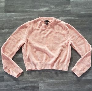 Light Pink Chenille F21 Crop Sweater
